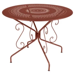 Table De Jardin 4 Personnes FERMOB Montmartre Ø 96 Cm - Ocre Rouge