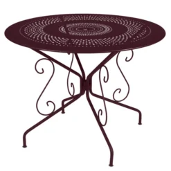 Table De Jardin 4 Personnes FERMOB Montmartre Ø 96 Cm - Cerise Noire