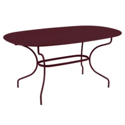 Table De Jardin Ovale 6 Personnes FERMOB Opéra + 160 X 90 Cm - Cerise Noire