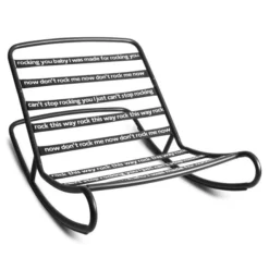 Pack Rocking Chair Rock'n'Roll Noir + Pouf Original Outdoor Écume Fatboy -Fatboy Soldes 103161 rocking chair fatboy rocknroll noir 1