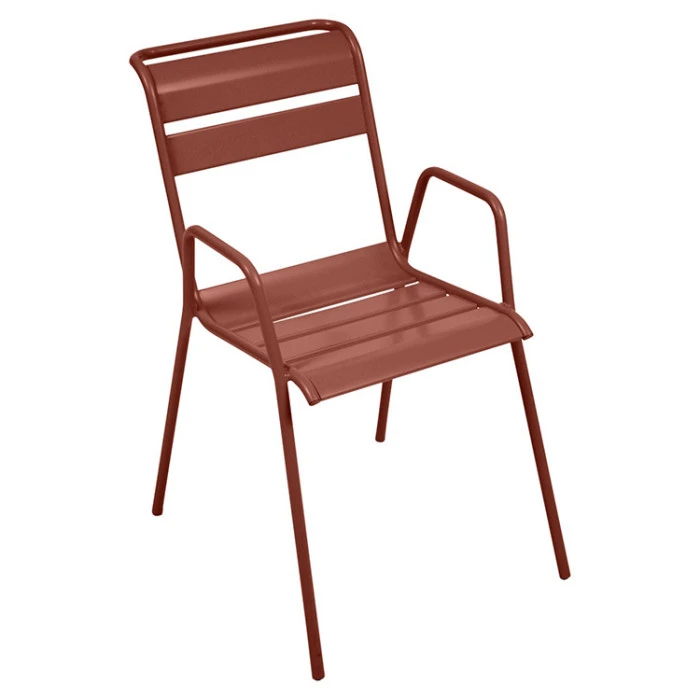 Fauteuil De Jardin Empilable FERMOB Monceau - Ocre Rouge 1 Fauteuil De Jardin Empilable FERMOB Monceau - Ocre Rouge