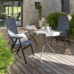 Fauteuil De Jardin Pliant LAFUMA Zen-It BeComfort - Gris Foncé -Fatboy Soldes lfm2831 8902 fauteuil jardin lafuma zen it becomfort ambiance terrasse