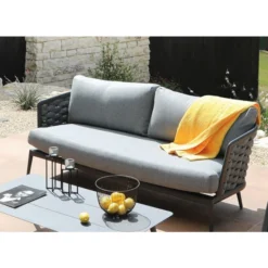 Salon De Jardin Bas Proloisirs Tim - 1 Canapé / 2 Fauteuils / 1 Table Basse -Fatboy Soldes tp143 salon jardin bas proloisirs tim canape